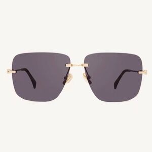 DEZI Gold and Black Square Sunglasses